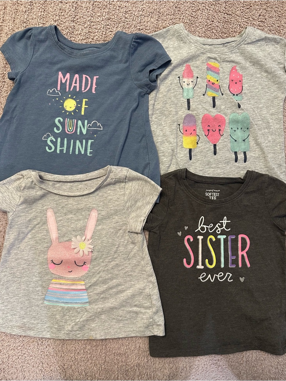 🌈 Jumping Beans 18M Girls Graphic Tee Bundle • 4 Short Sleeve Tops 💕☀️